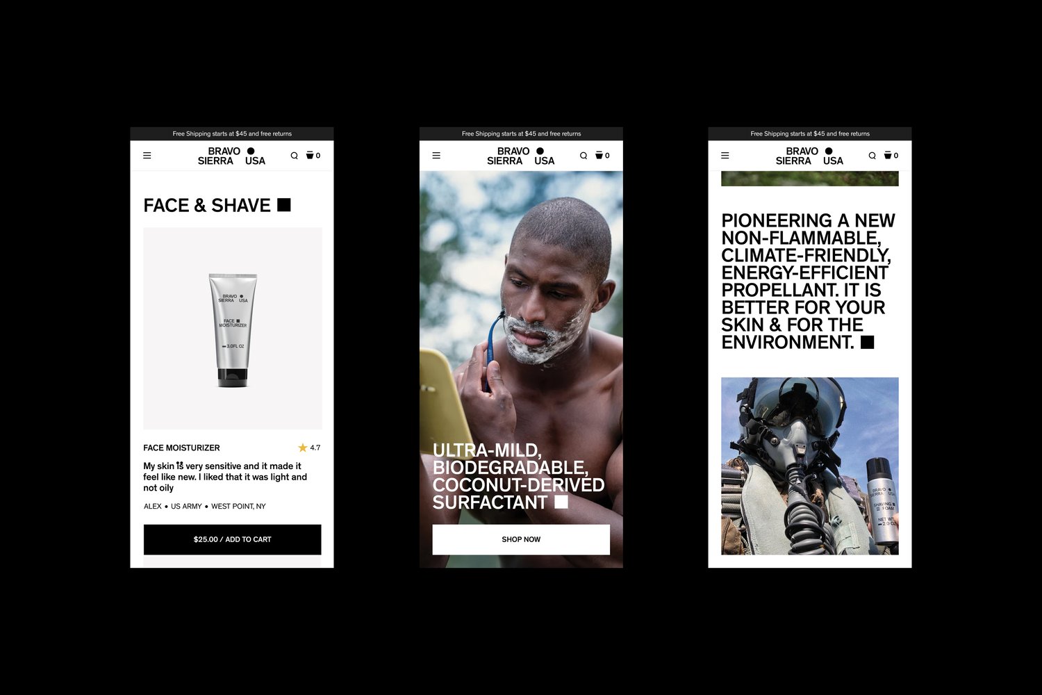 Bravo Sierra ecommerce interface