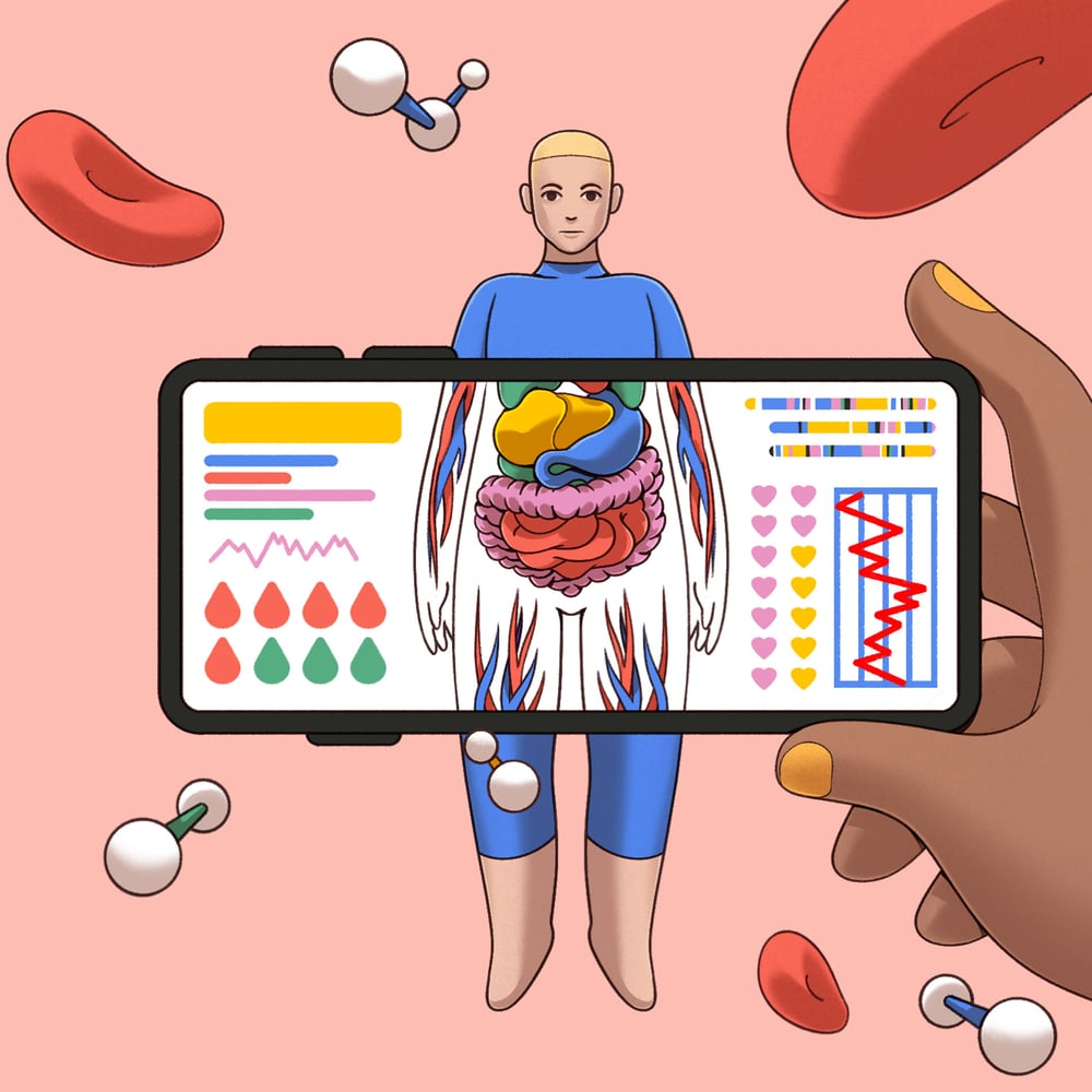 Digital healthcare services illustration