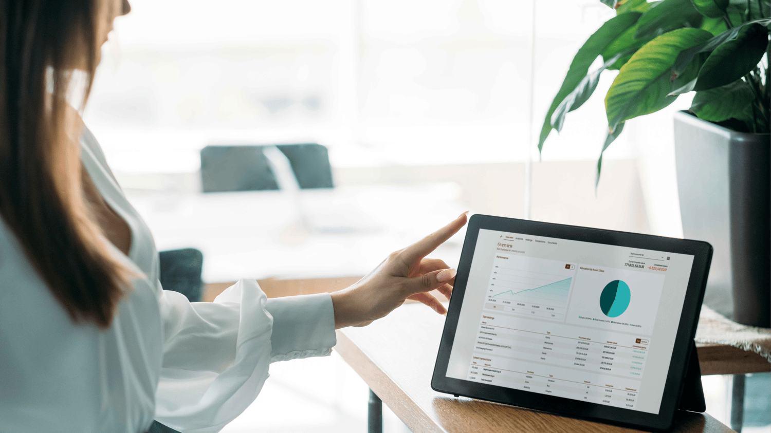 A person using Navigator Partners' Compass portal